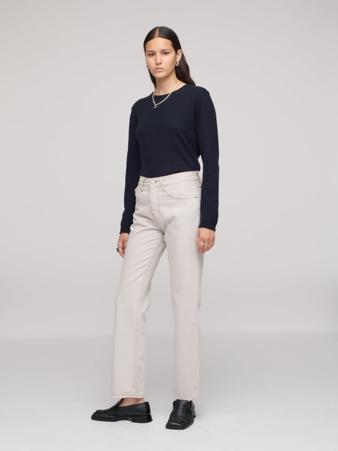 Calla Mid Rise Ankle Jeans - Fog