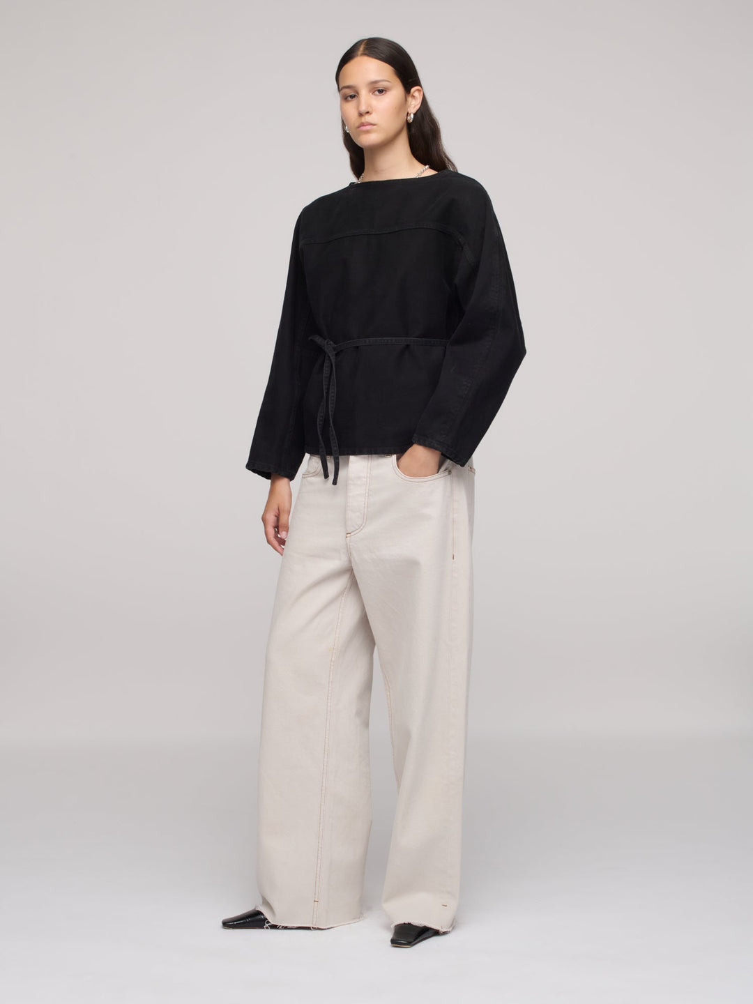 Denim Sweat Top - One Year Black