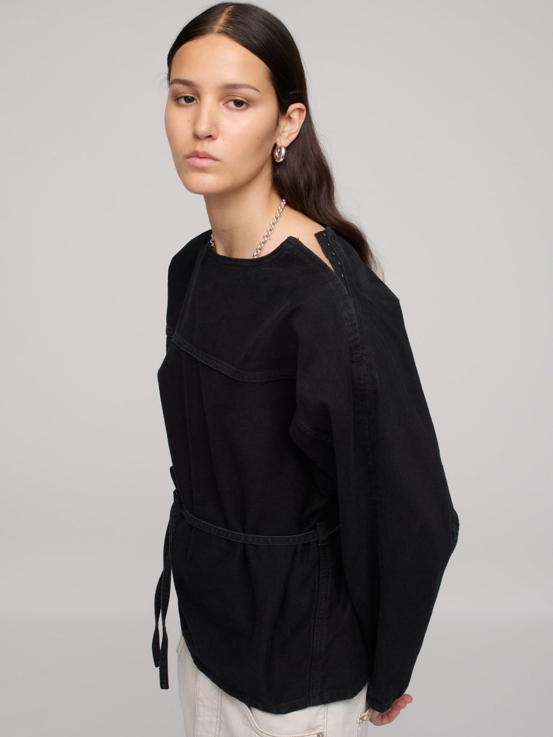 Denim Sweat Top - One Year Black