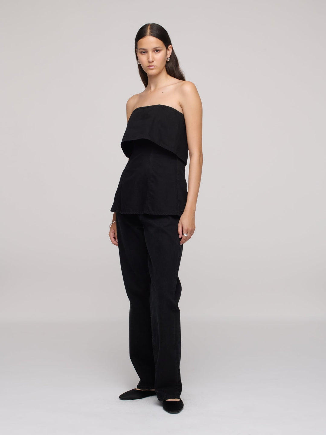 Denim Bandeau Top - One Year Black