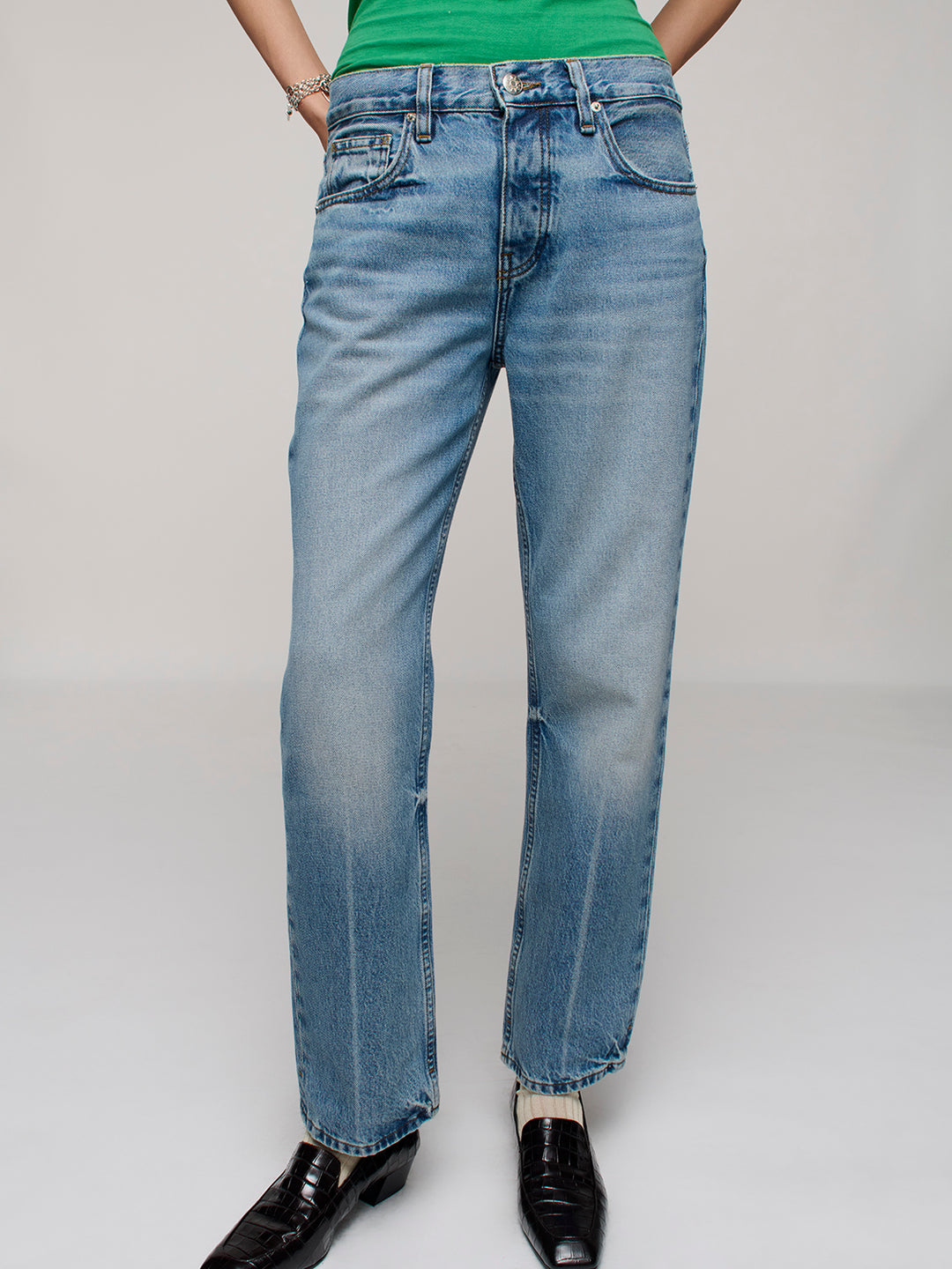 Calla Mid Rise Ankle Jeans - Attick Blue