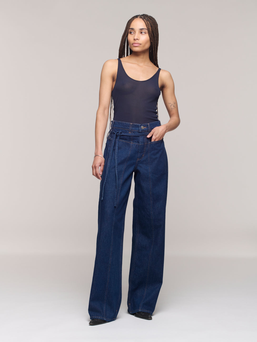 Drop Waist Sling Jeans - Rinse