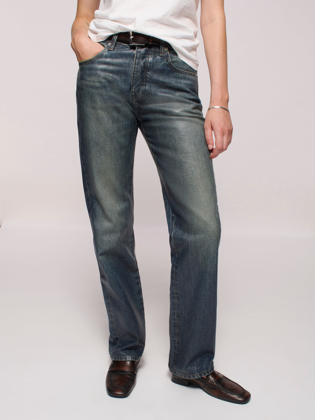 Calla Straight Full Jean - Glass Archive Blue