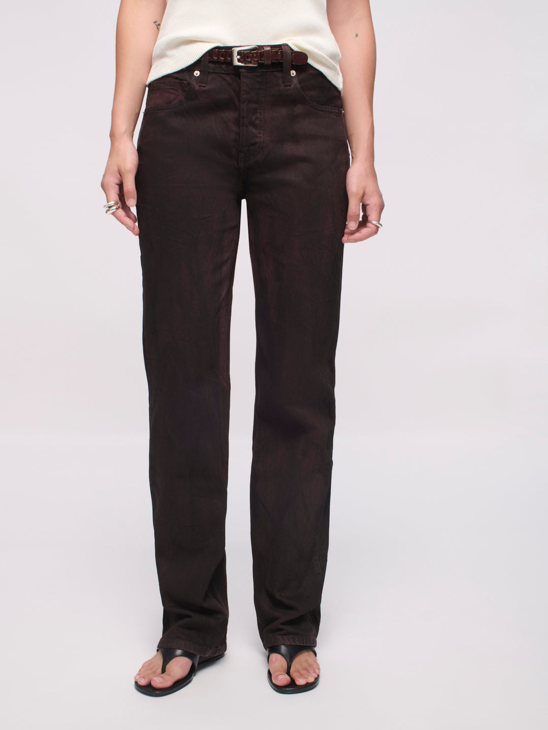 Alley High Rise Full Jean - Ganache Crackle